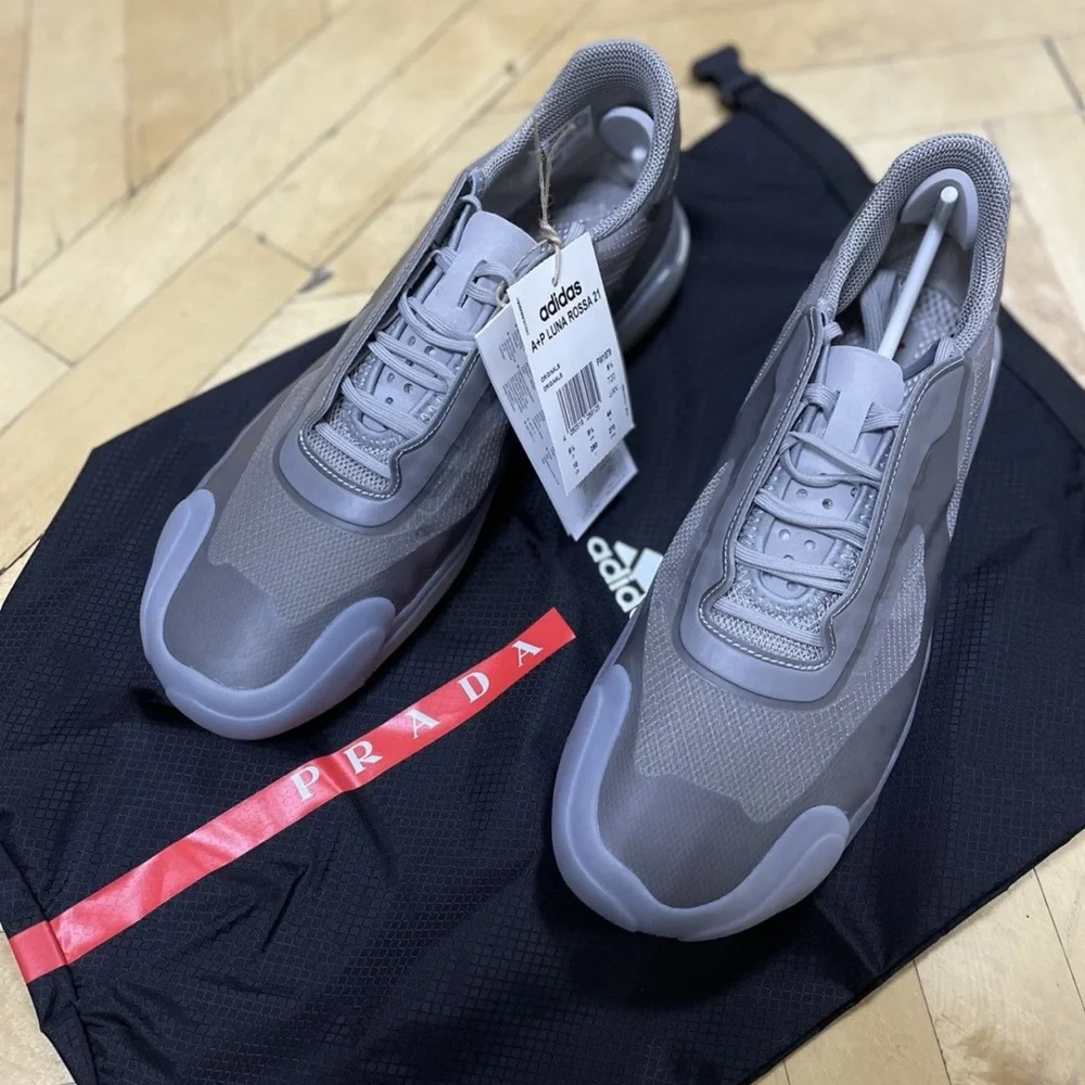 NWT A+P Luna Rossa 21 Adidas x Prada Sneakers in Gunmetal Grey, Size US 5 - Picture 9 of 14